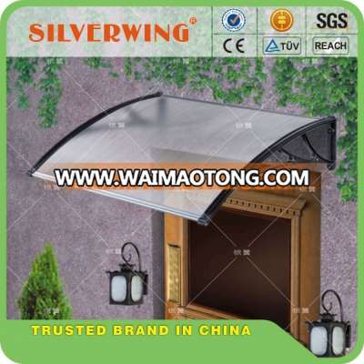 DIY polycarbonate door canopy with plastic bracket support