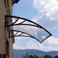 Polycarbonate Sun Shade awnings with grey aluminium 0.6meter bracket